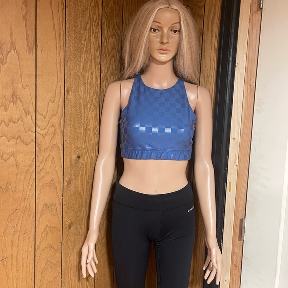 Peloton Blue Checkered Sports Bra - Picture 2 of 15